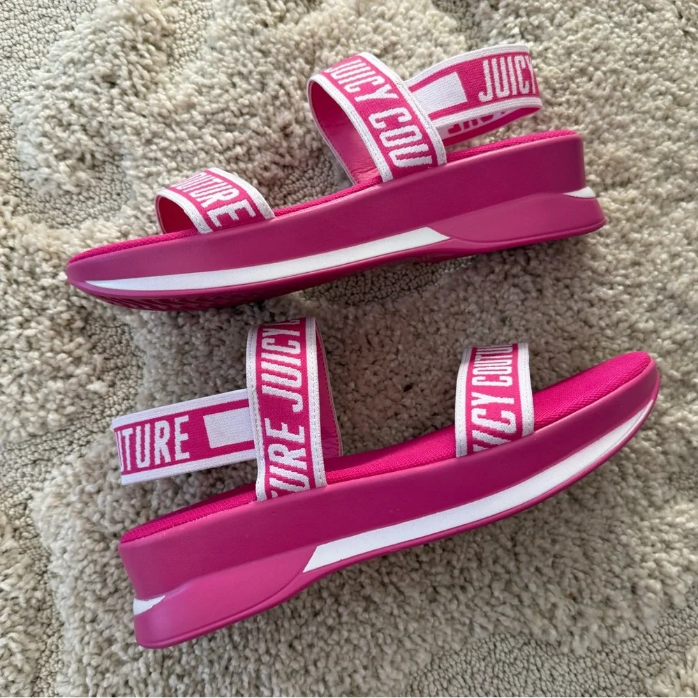 Juicy Couture Strappy Wedge Logo Sandal (8) - Picture 1 of 4